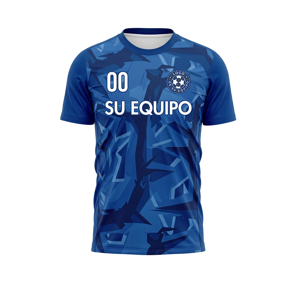 Azul Abstracto Motivo Camiseta de Fútbol Personalizada
