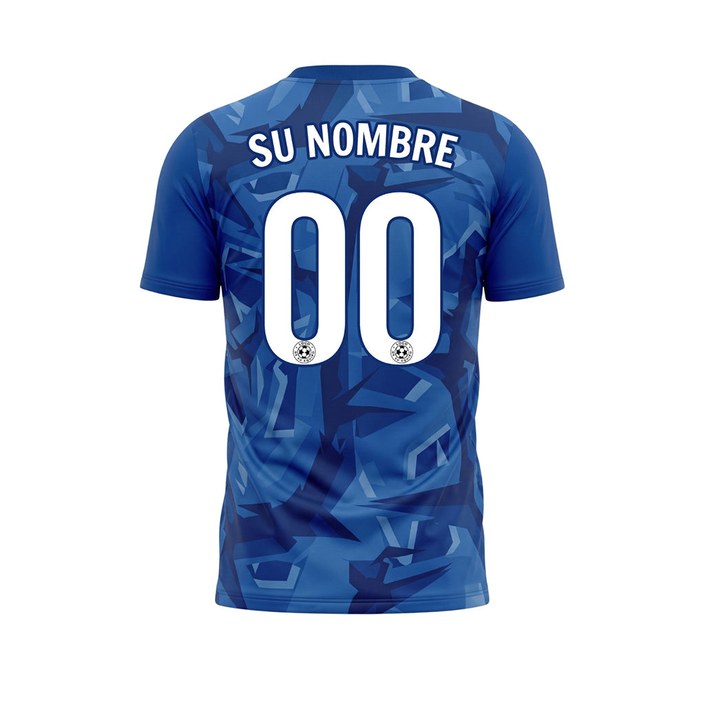 Azul Abstracto Motivo Camiseta de Fútbol Personalizada