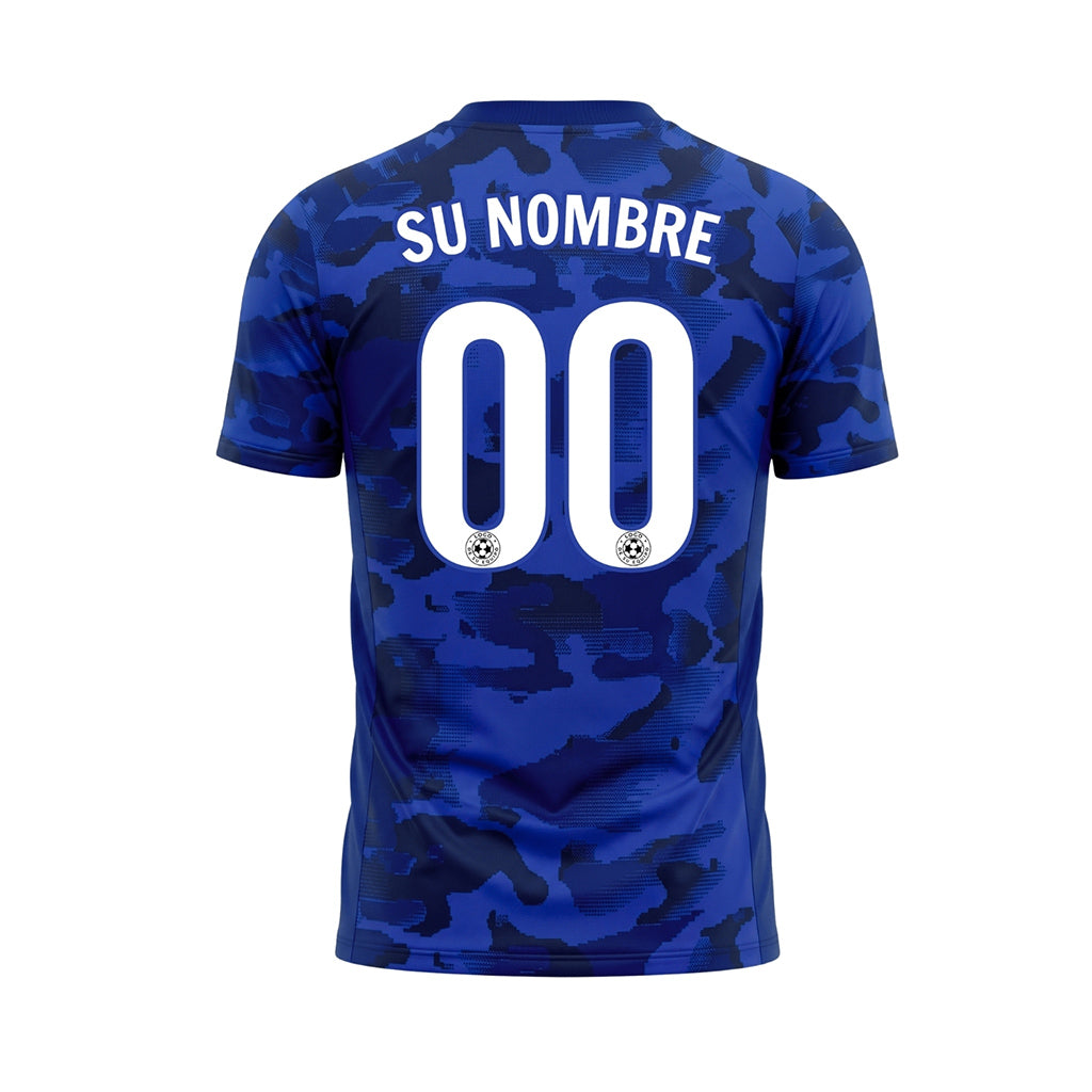 Azul Camuflaje Camiseta Fútbol Personalizada