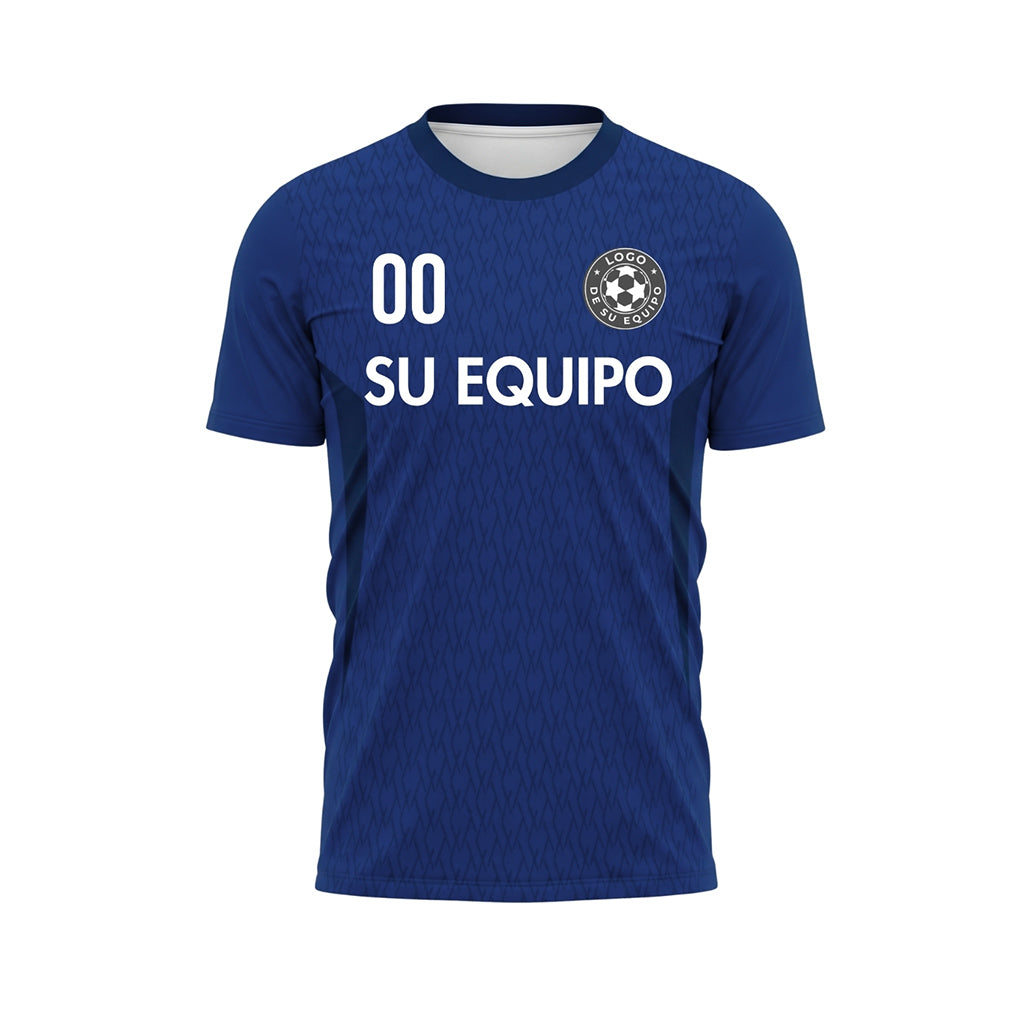 Azul Diamante Motivo Camiseta de Fútbol Personalizada