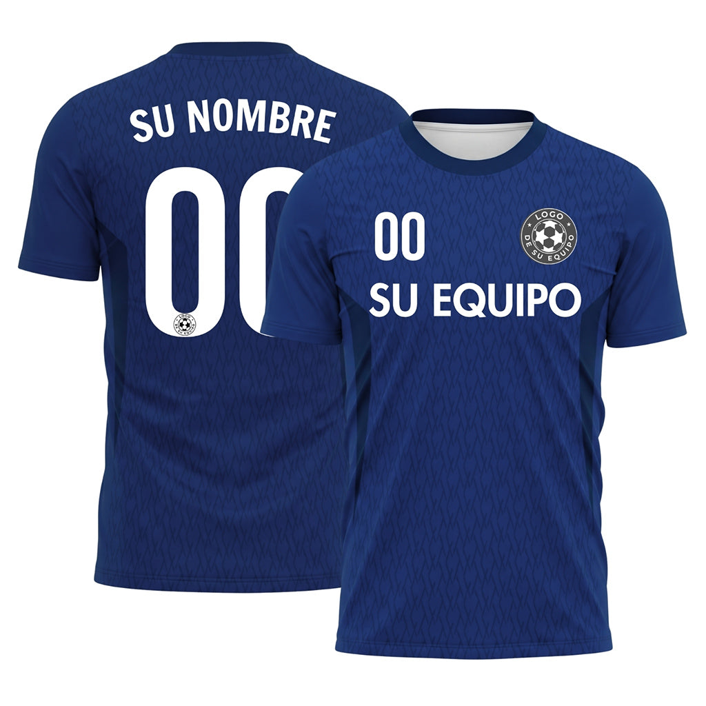 Azul Diamante Motivo Camiseta de Fútbol Personalizada