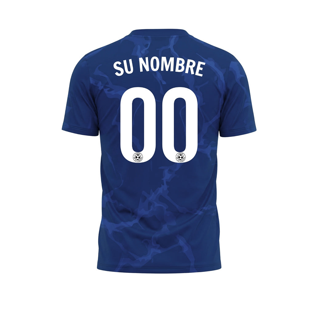 Azul Mármol Motivo Camiseta de Fútbol Personalizada