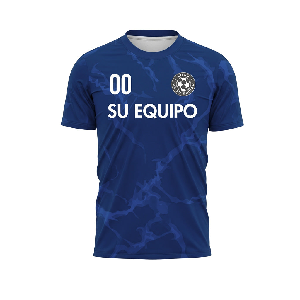 Azul Mármol Motivo Camiseta de Fútbol Personalizada