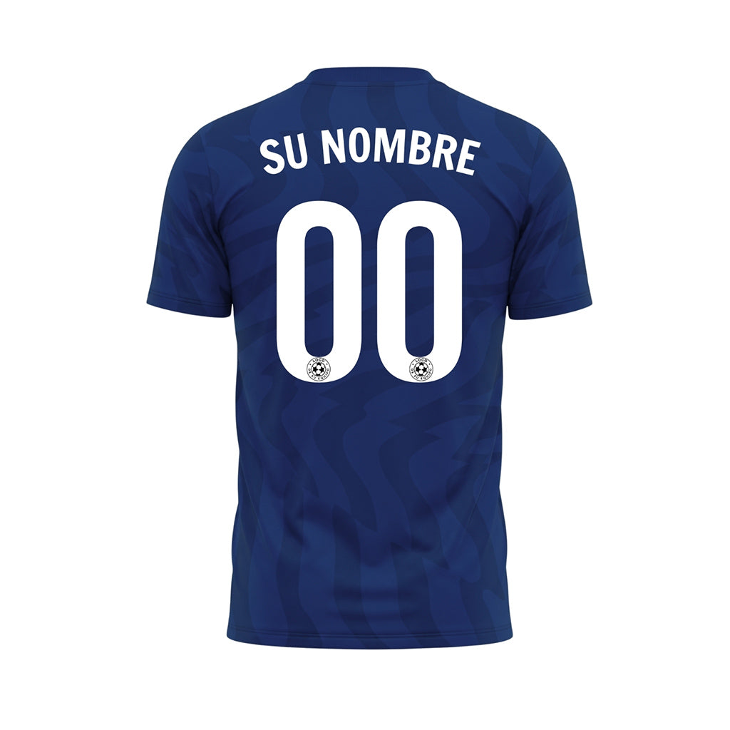 Azul Motivo Olas Camiseta de Fútbol Personalizada