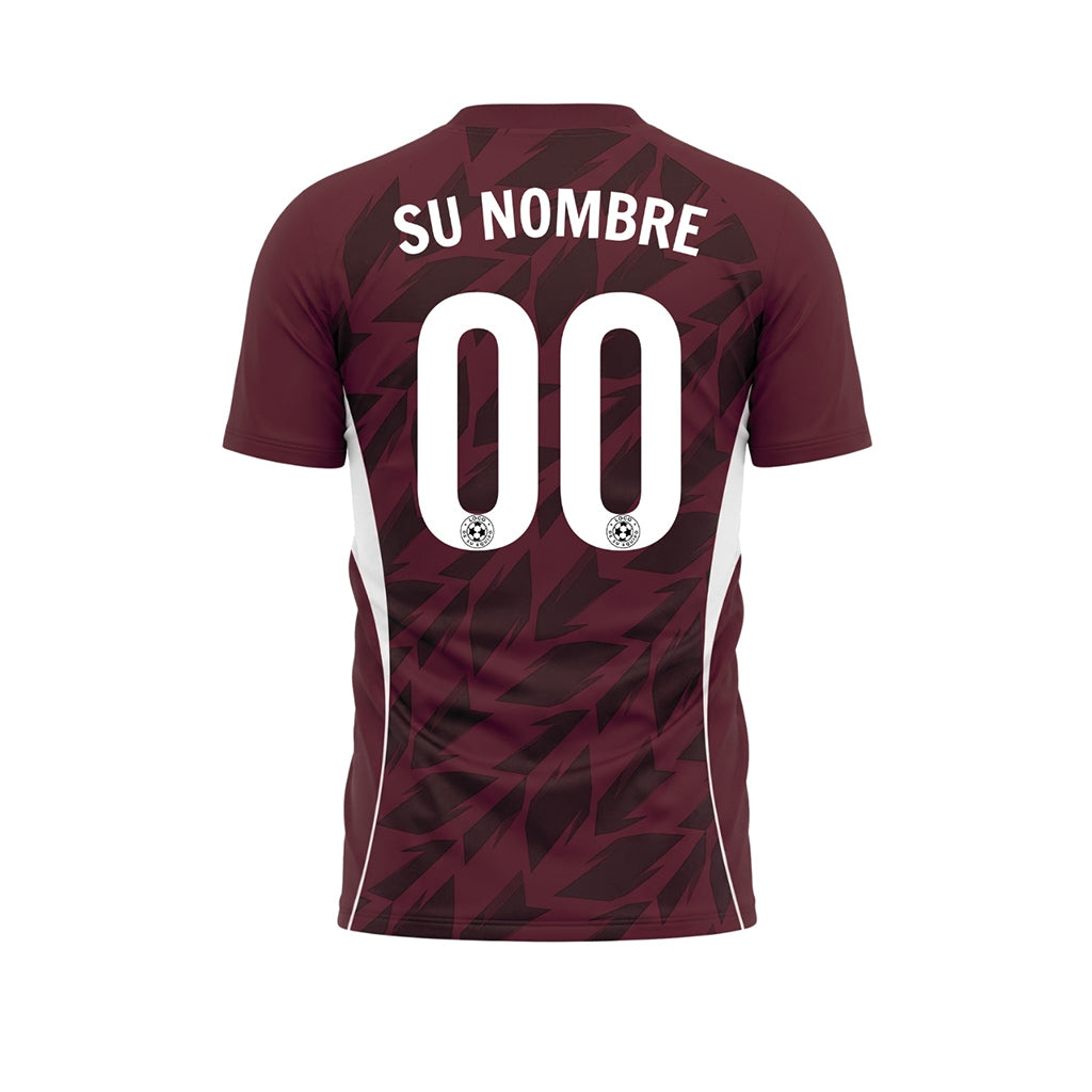 Rojo Burdeos Flecha Geométrico Motivo Camiseta Fútbol Personalizada
