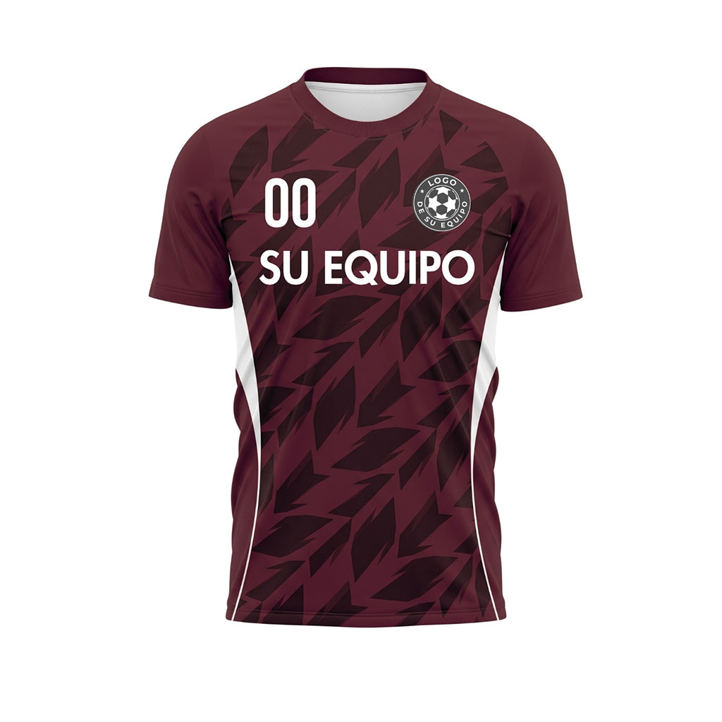 Rojo Burdeos Flecha Geométrico Motivo Camiseta Fútbol Personalizada