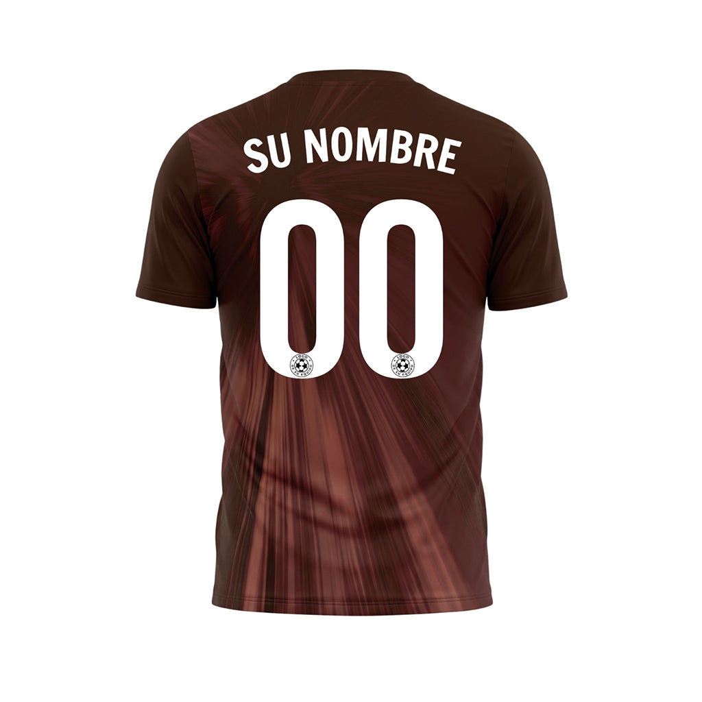 Marrón Rayos Efecto Camiseta de Fútbol Personalizada