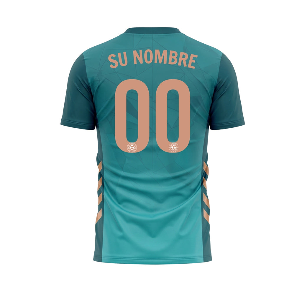 Azul Oscuro Geométrico Motivo Camiseta de Fútbol Personalizada