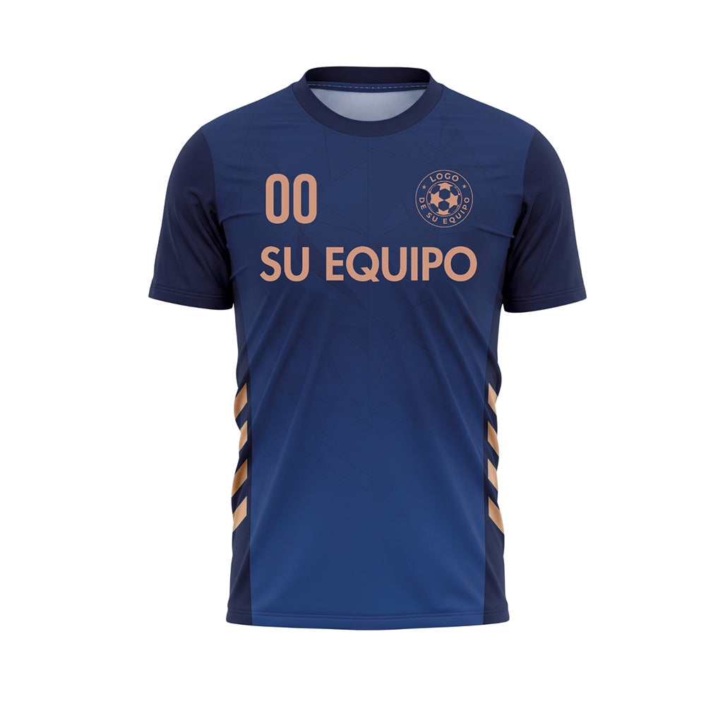 Azul Oscuro Geométrico Motivo Camiseta de Fútbol Personalizada