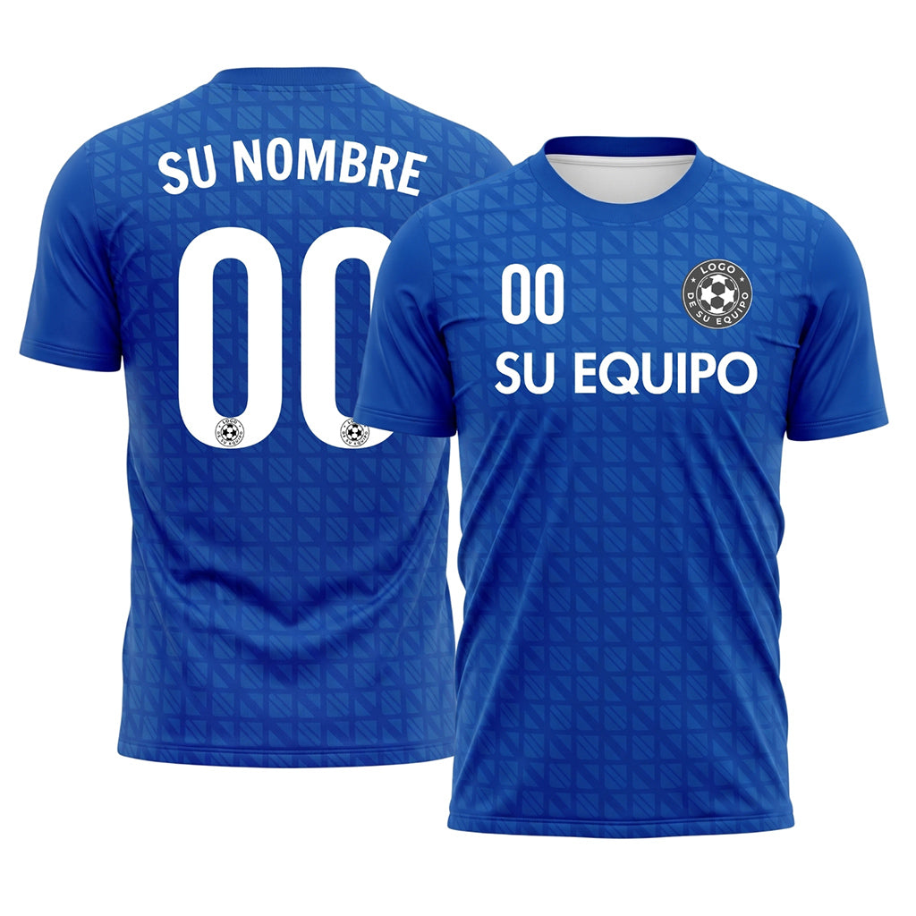 Azul Oscuro Geométrico Motivo (3) Camiseta de Fútbol Personalizada