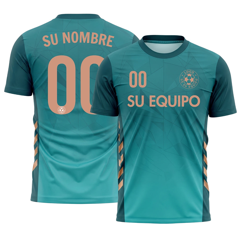 Azul Oscuro Geométrico Motivo Camiseta de Fútbol Personalizada