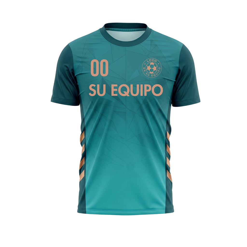 Azul Oscuro Geométrico Motivo Camiseta de Fútbol Personalizada