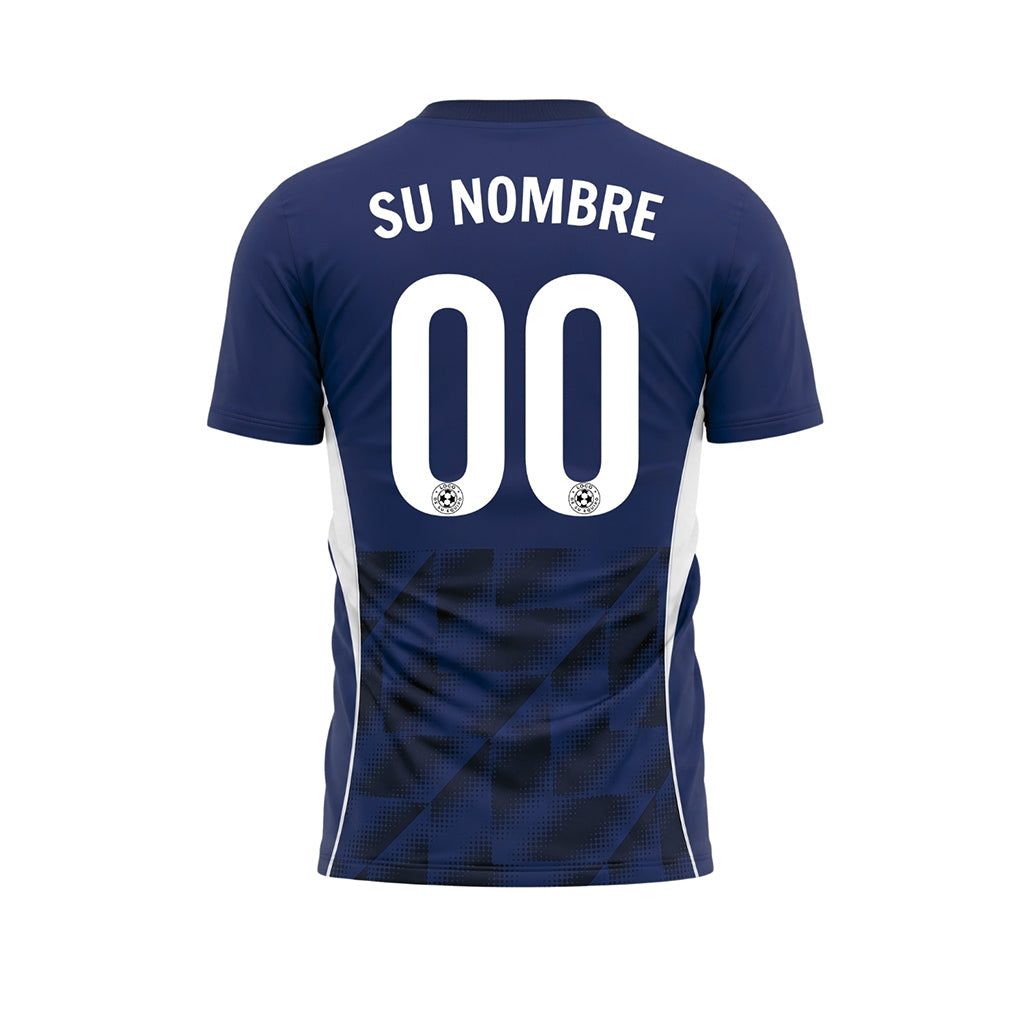 Azul Oscuro Semitono Geométrico Motivo Camiseta de Fútbol Personalizada