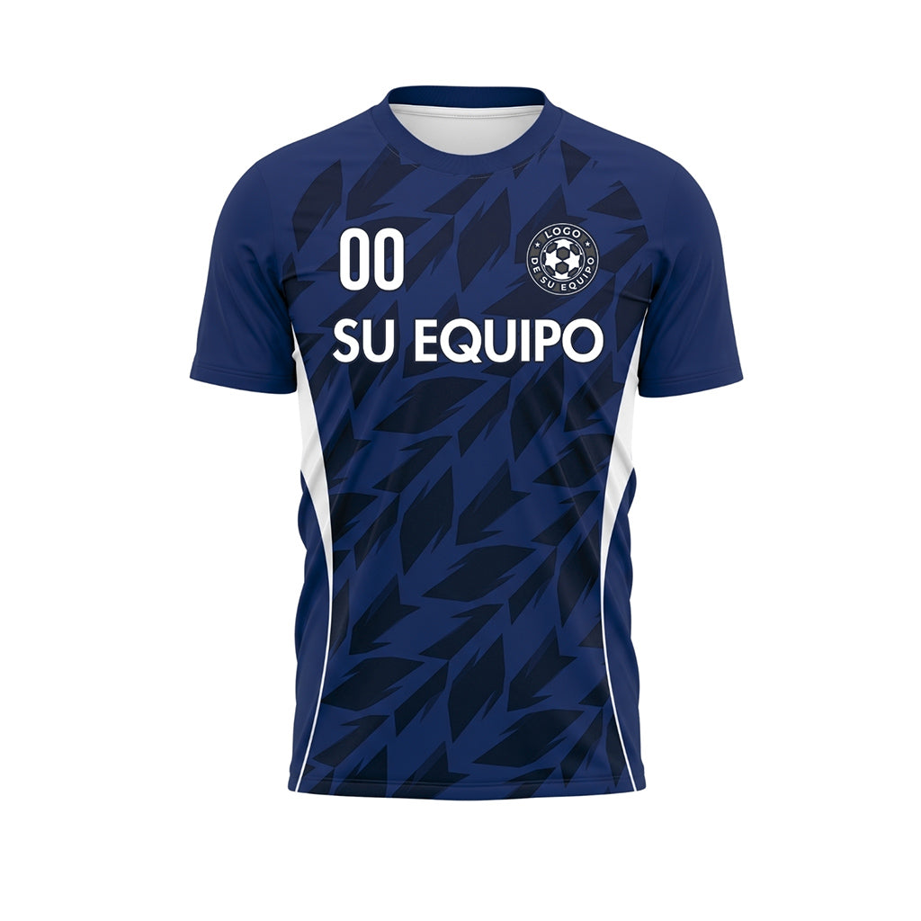 Azul Oscuro Flecha Geométrico Motivo Camiseta de Fútbol Personalizada
