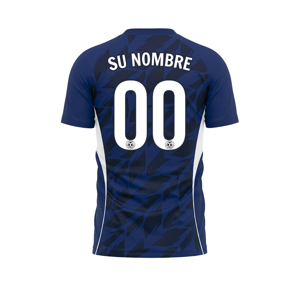 Azul Oscuro Flecha Geométrico Motivo Camiseta de Fútbol Personalizada