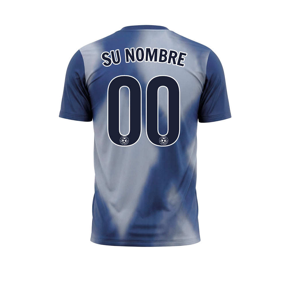 Azul Oscuro Tie Dye Motivo Rombo Camiseta de Fútbol Personalizada
