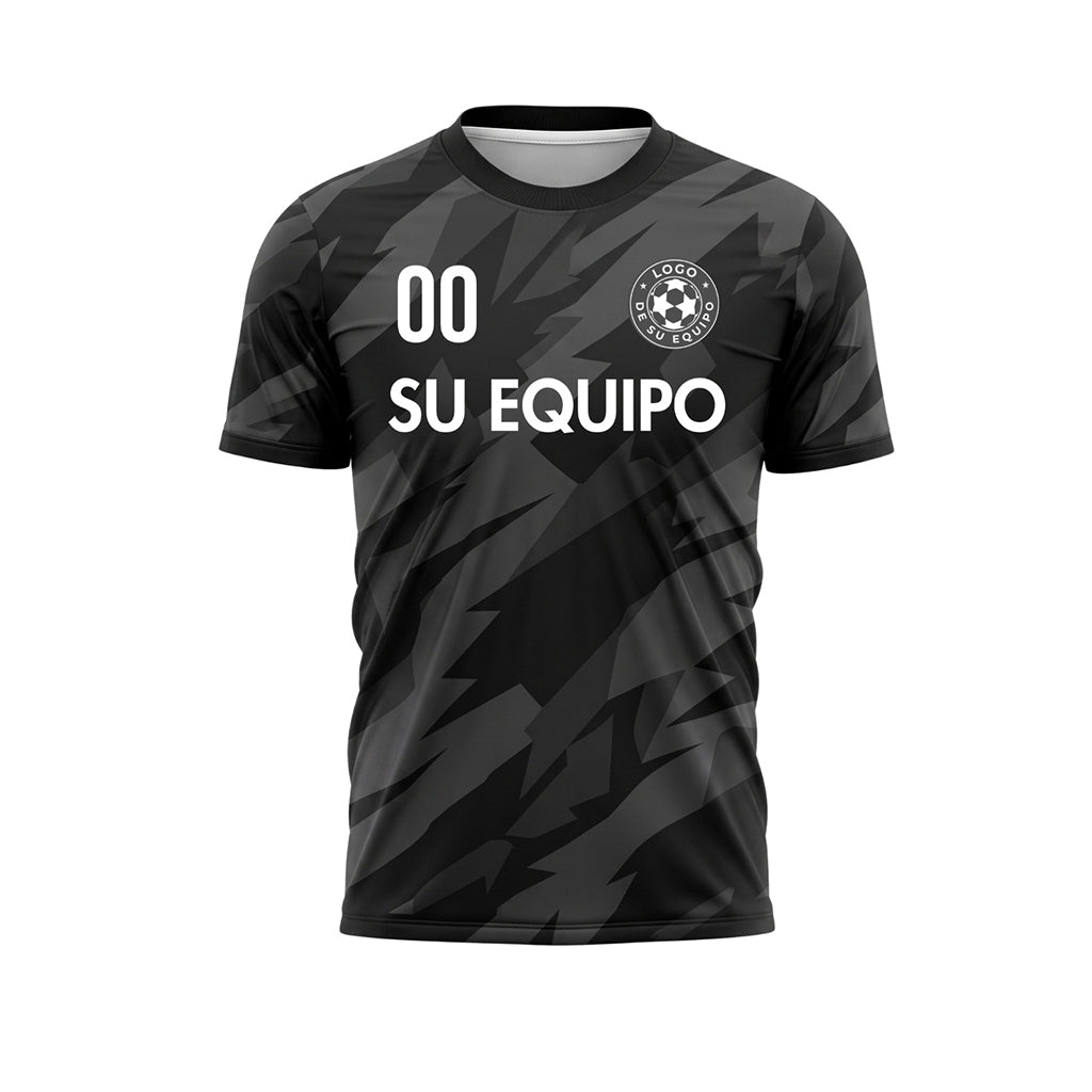 Gris Oscuro Geométrico Motivo Camuflaje Camiseta de Fútbol Personalizada