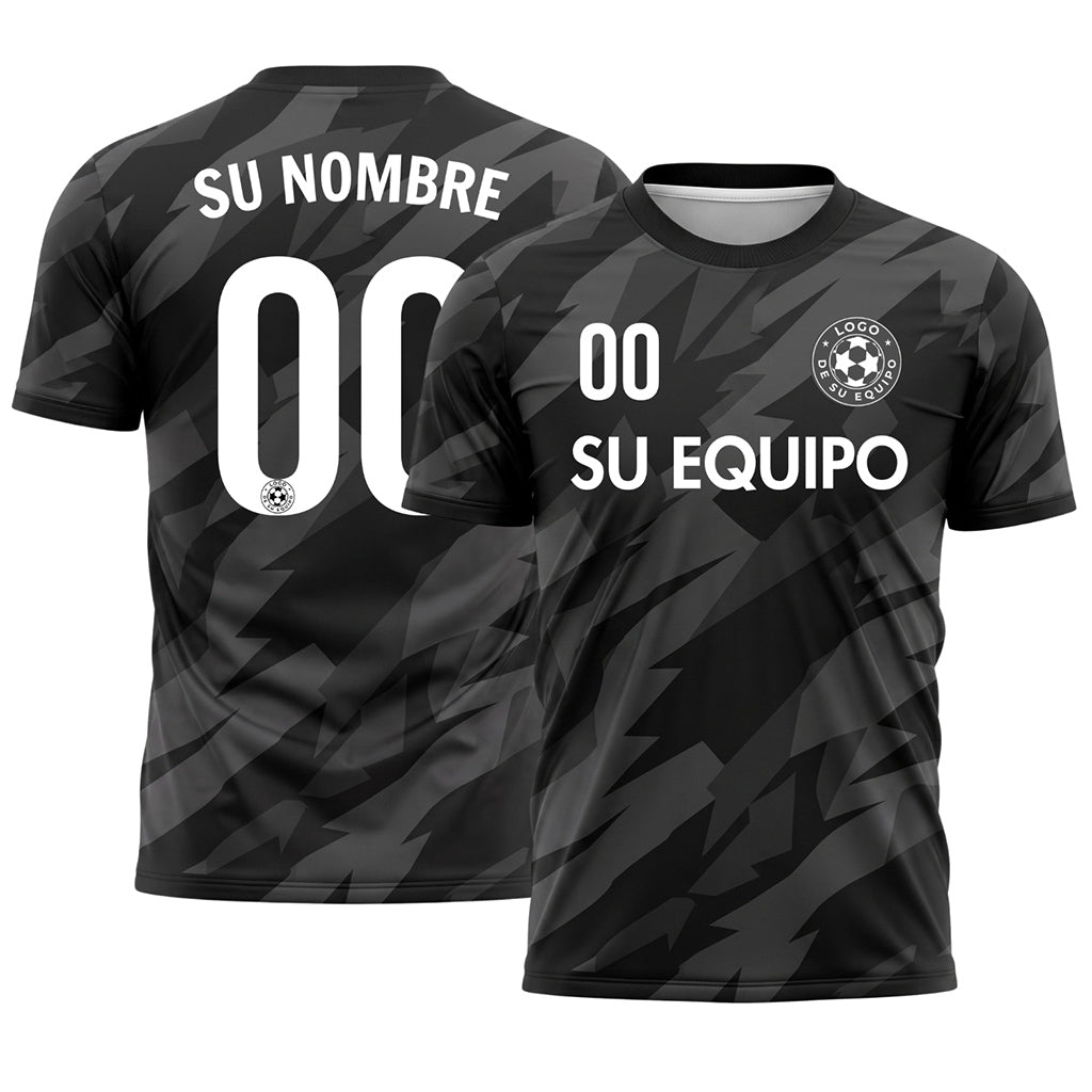 Gris Oscuro Geométrico Motivo Camuflaje Camiseta de Fútbol Personalizada