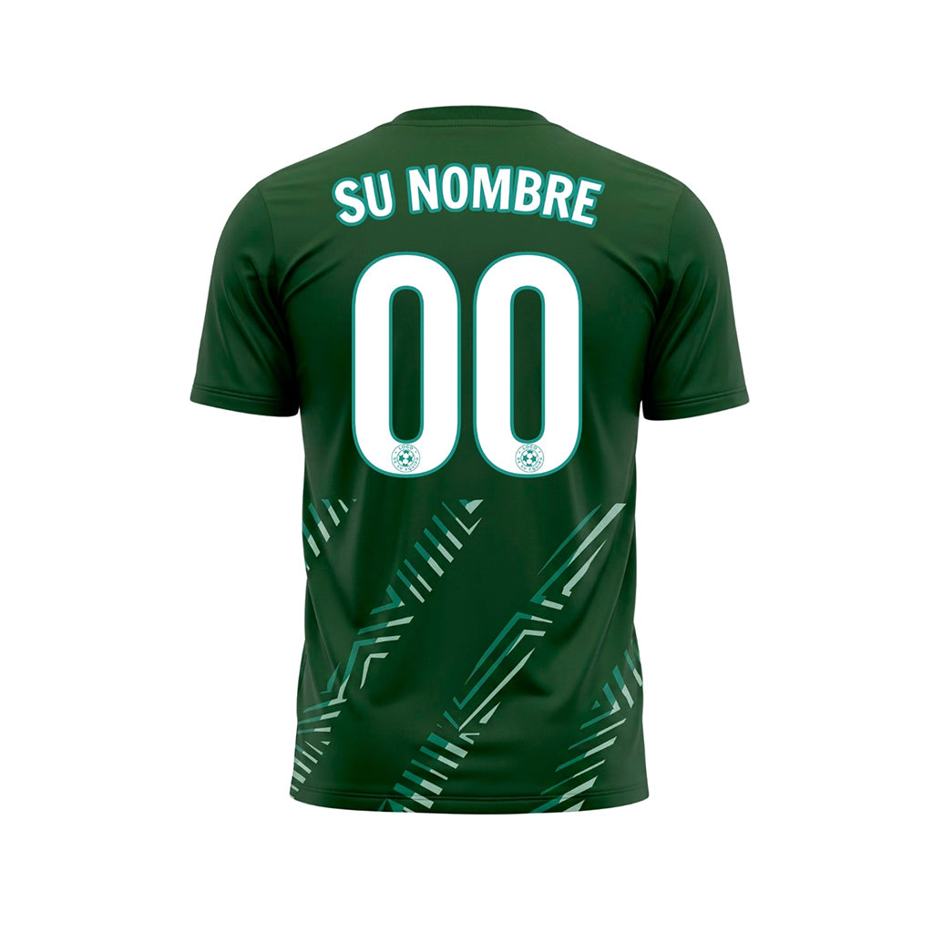 Verde Oscuro Diagonales Rayas Camiseta de Fútbol Personalizada