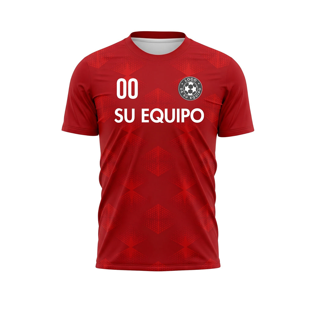 Rojo Oscuro Hexágono Motivo Camiseta de Fútbol Personalizada