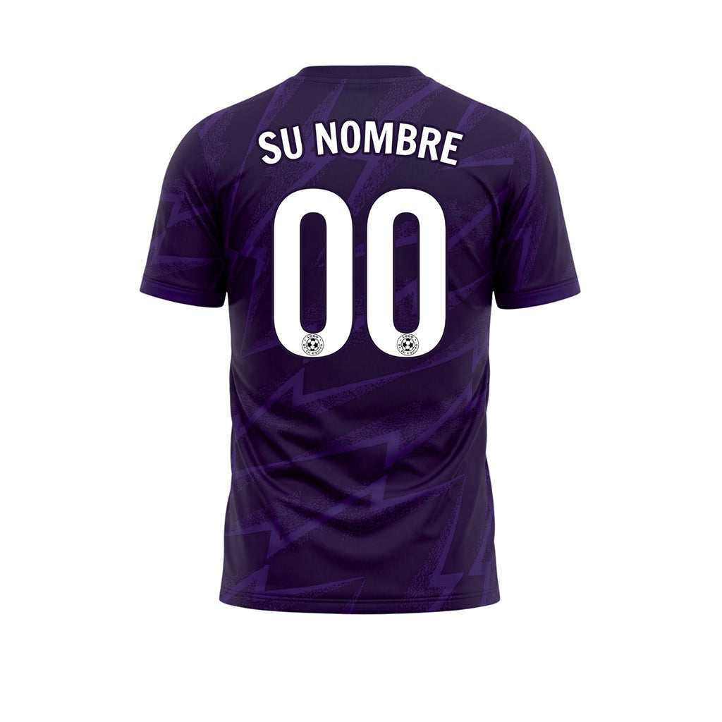 Violeta Oscuro Rayo Motivo Camiseta de Fútbol Personalizada