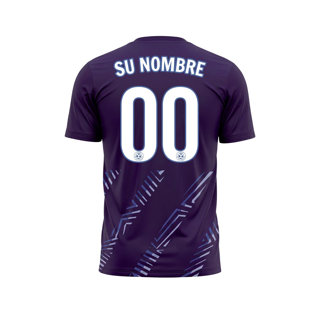 Violeta Oscuro Diagonales Rayas Camiseta de Fútbol Personalizada