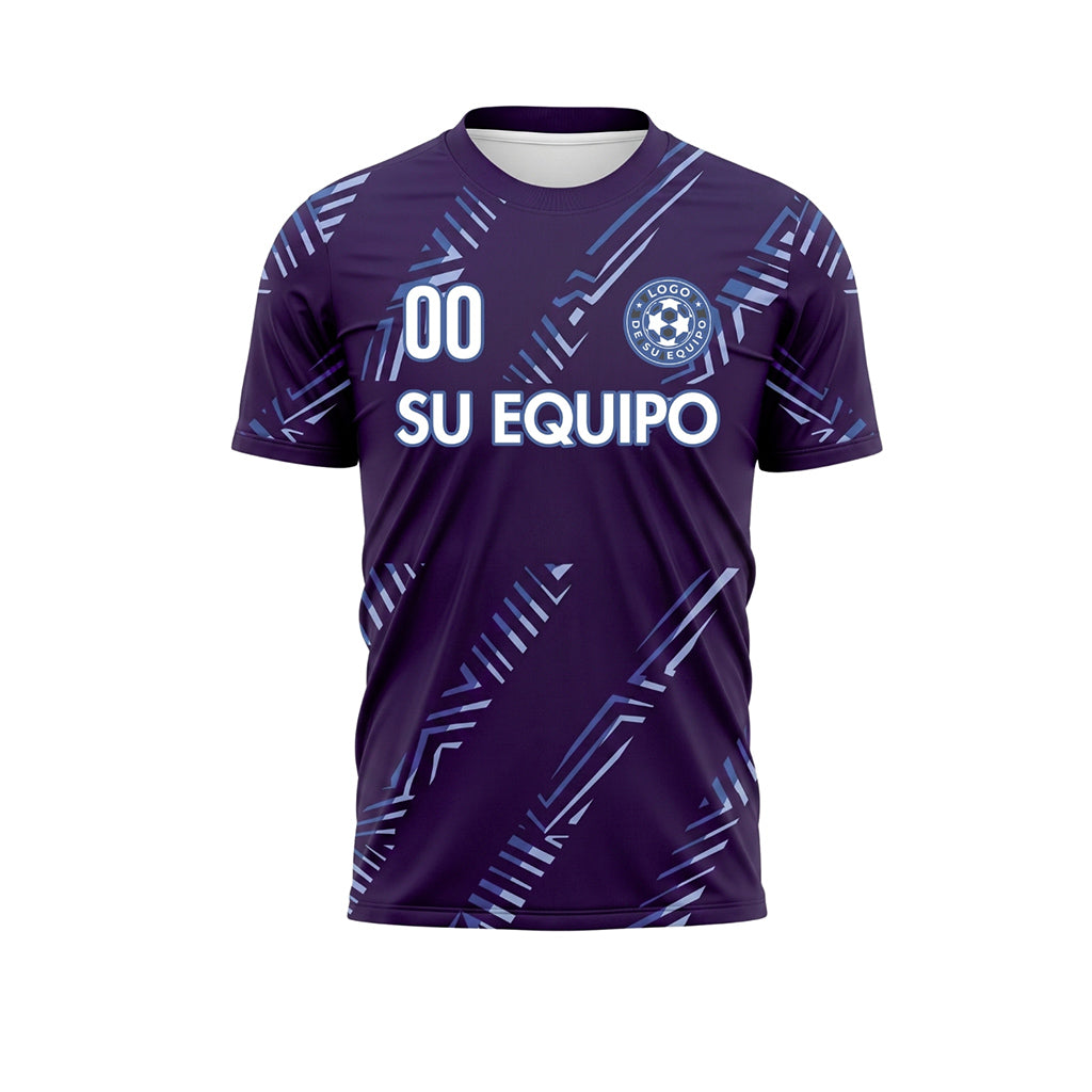 Violeta Oscuro Diagonales Rayas Camiseta de Fútbol Personalizada