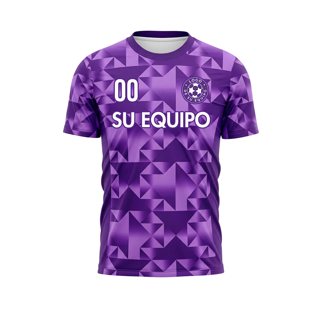Violeta Oscuro Geométrico Motivo Diamante Camiseta de Fútbol Personalizada