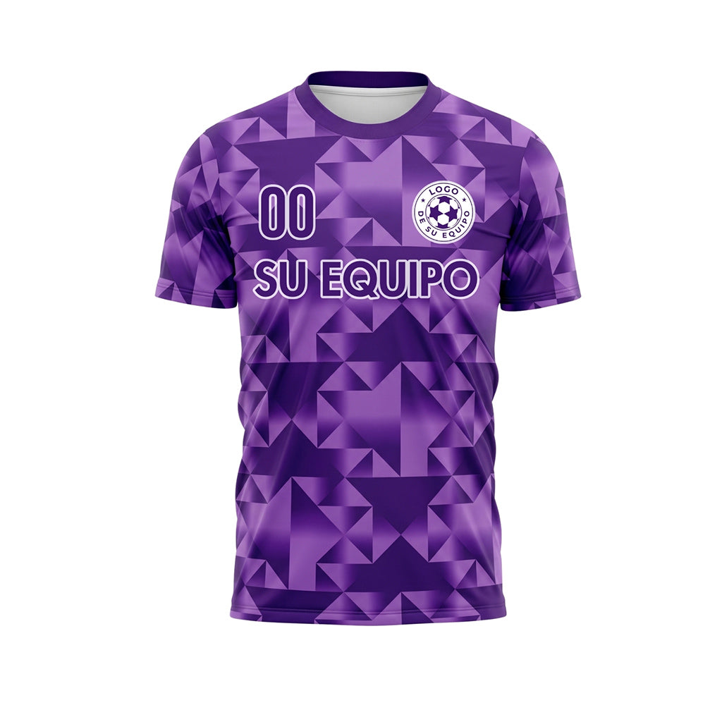 Violeta Oscuro Geométrico Motivo Diamante Camiseta de Fútbol Personalizada