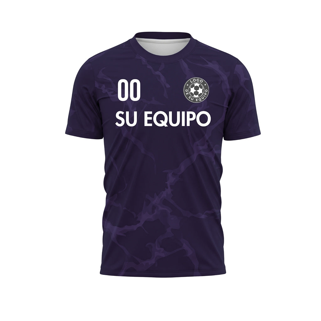 Violeta Oscuro Mármol Motivo Camiseta de Fútbol Personalizada