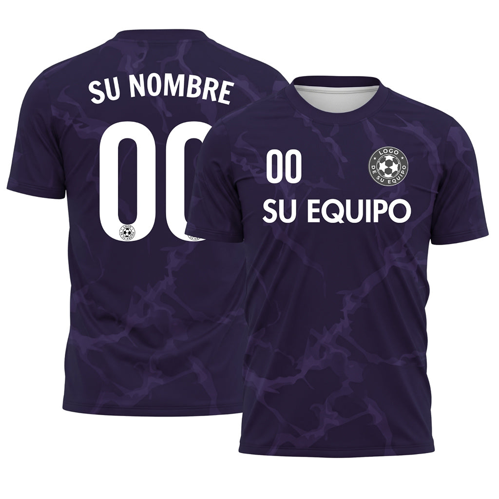 Violeta Oscuro Mármol Motivo Camiseta de Fútbol Personalizada