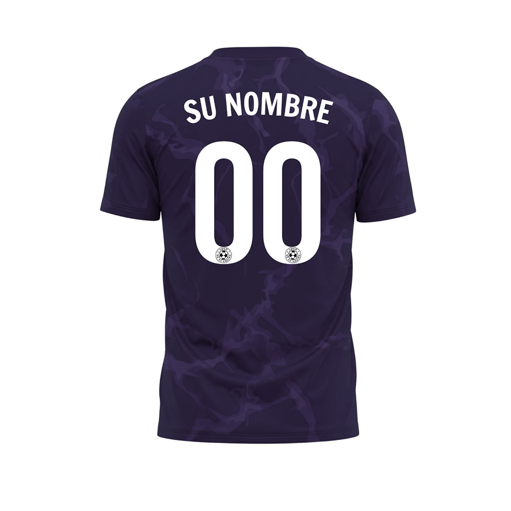 Violeta Oscuro Mármol Motivo Camiseta de Fútbol Personalizada