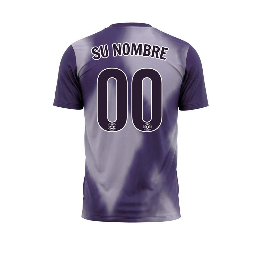 Violeta Oscuro Tie Dye Motivo Rombo Camiseta de Fútbol Personalizada