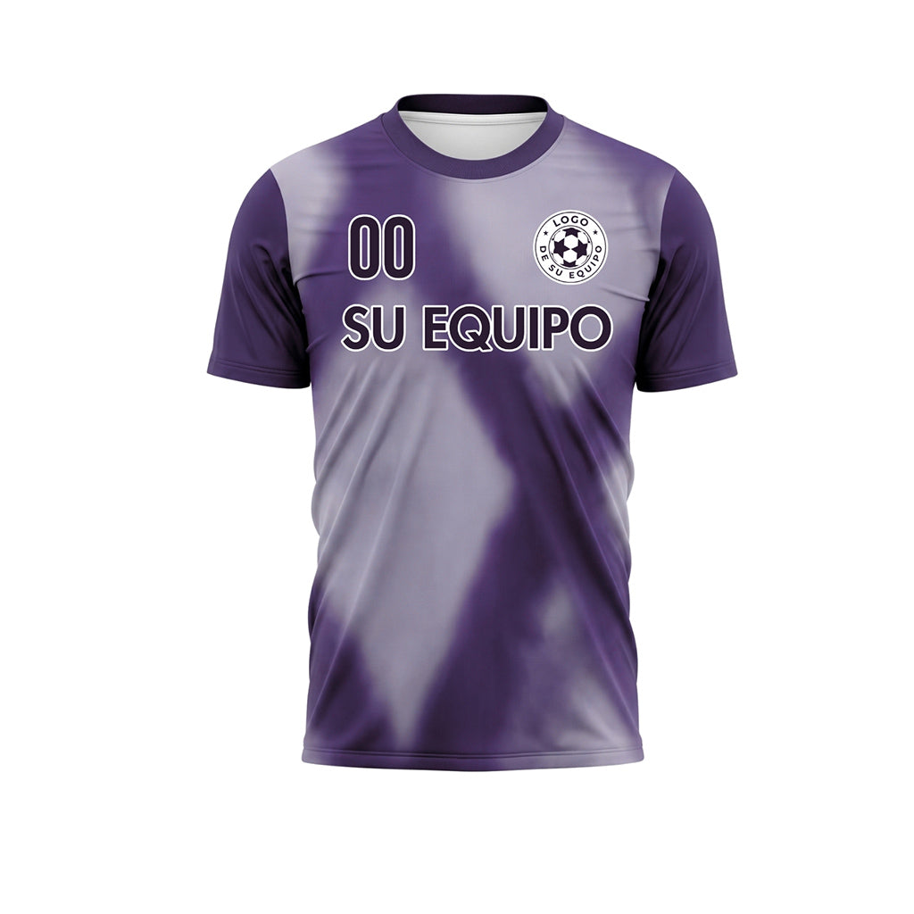 Violeta Oscuro Tie Dye Motivo Rombo Camiseta de Fútbol Personalizada