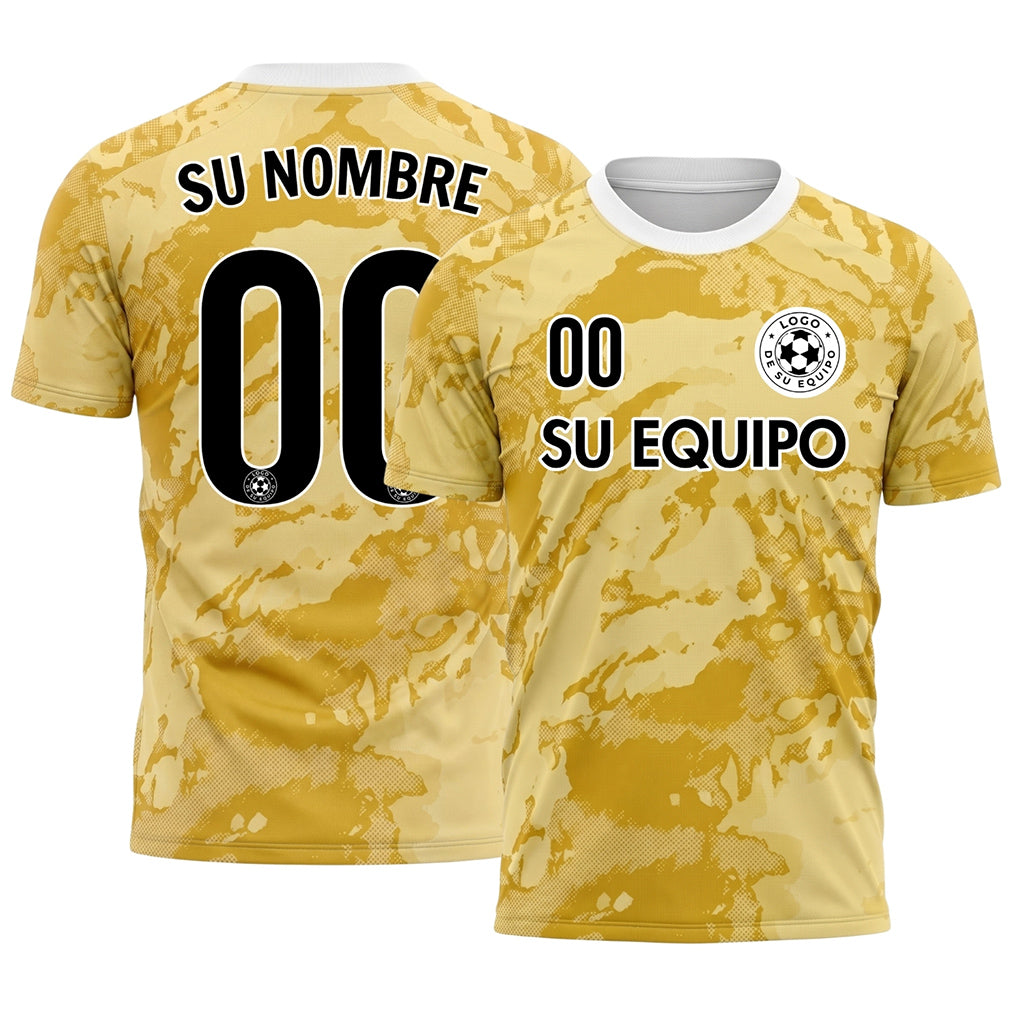 Amarillo Abstracto Grunge Semitono Motivo Camiseta de Fútbol Personalizada