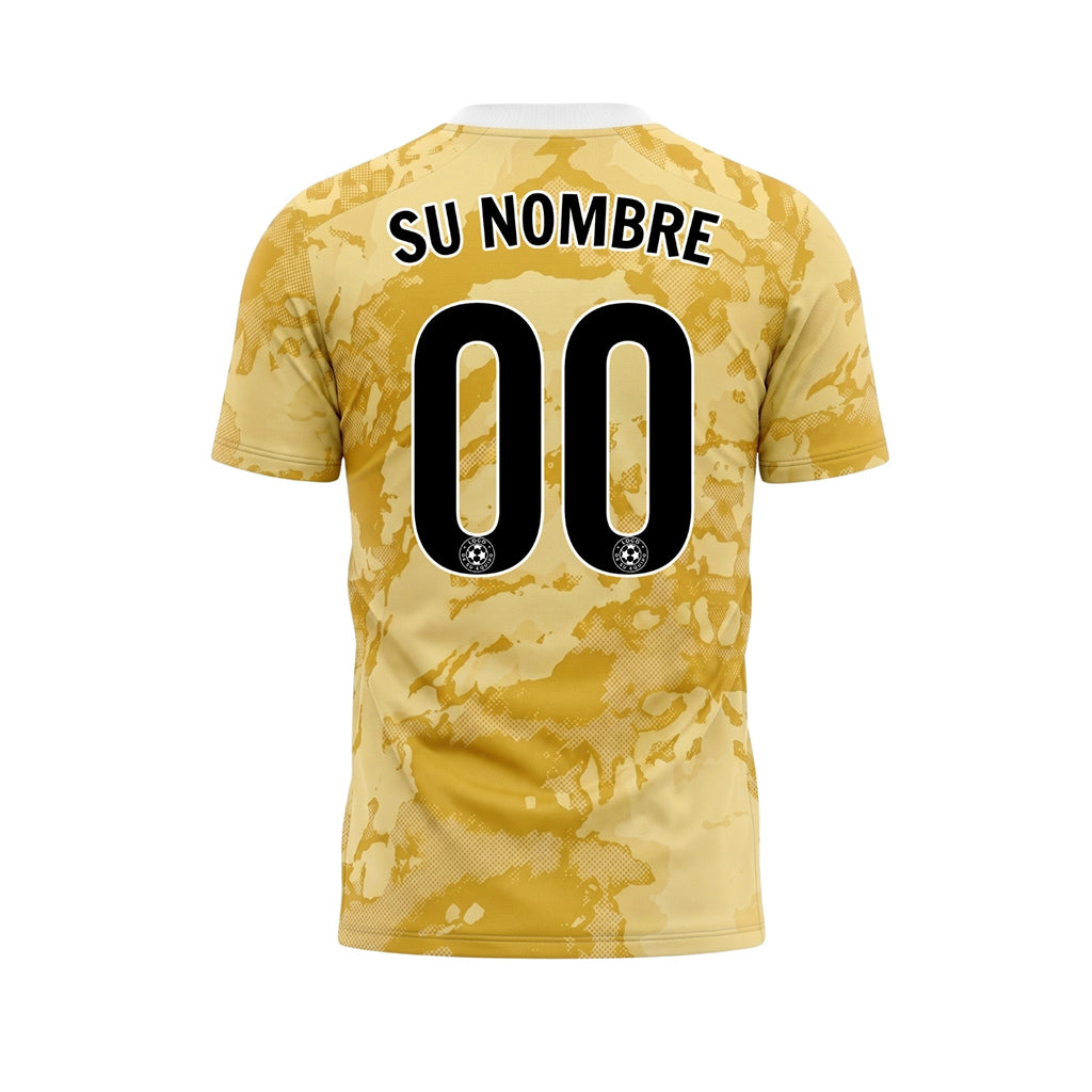 Amarillo Abstracto Grunge Semitono Motivo Camiseta de Fútbol Personalizada