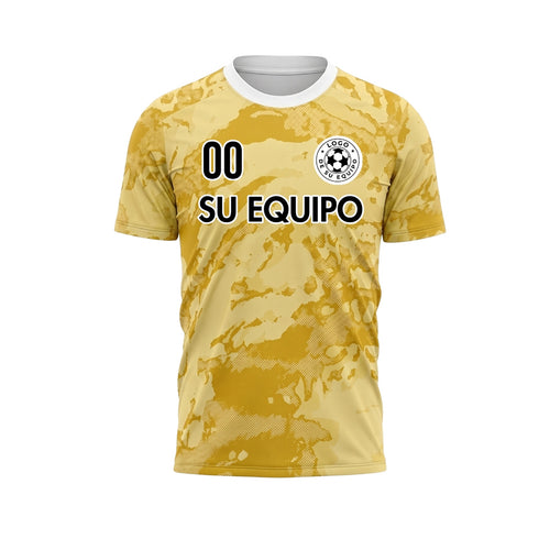 Amarillo Abstracto Grunge Semitono Motivo Camiseta de Fútbol Personalizada