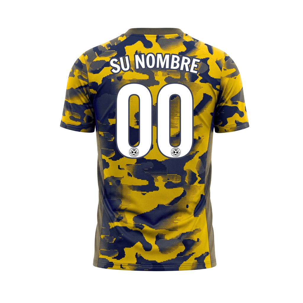Amarillo Camuflaje Camiseta de Fútbol Personalizada