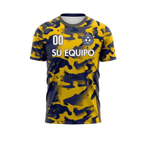 Amarillo Camuflaje Camiseta de Fútbol Personalizada