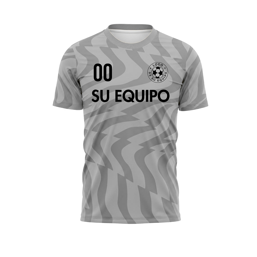 Gris Abstracto Olas Motivo Camiseta de Fútbol Personalizada