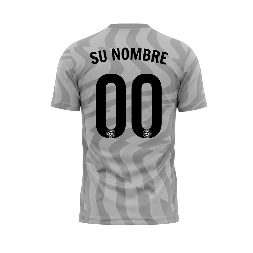 Gris Abstracto Olas Motivo Camiseta de Fútbol Personalizada