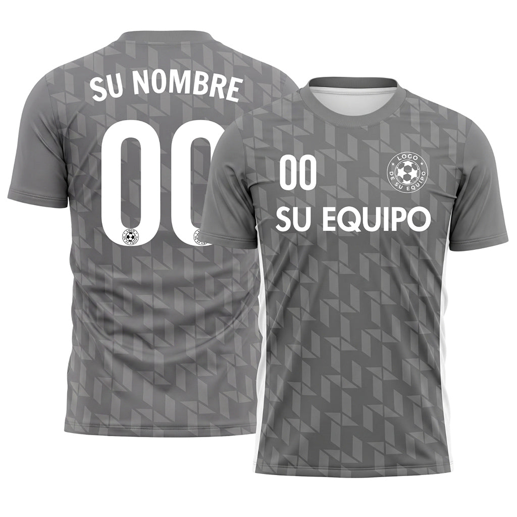 Gris Geométrico Motivo Camiseta de Fútbol Personalizada