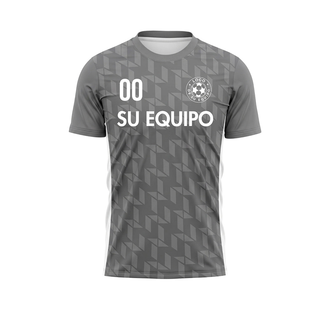 Gris Geométrico Motivo Camiseta de Fútbol Personalizada