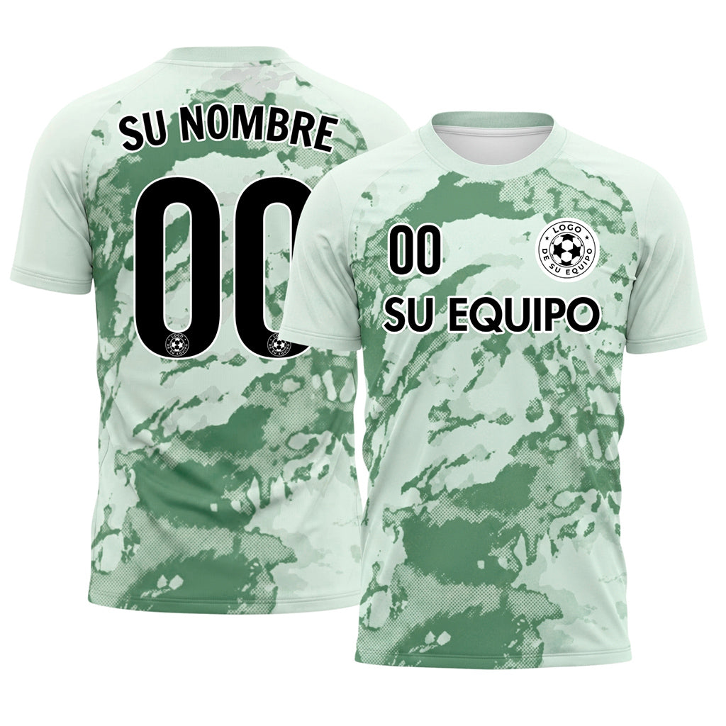 Verde Abstracto Grunge Semitono Motivo Camiseta de Fútbol Personalizada