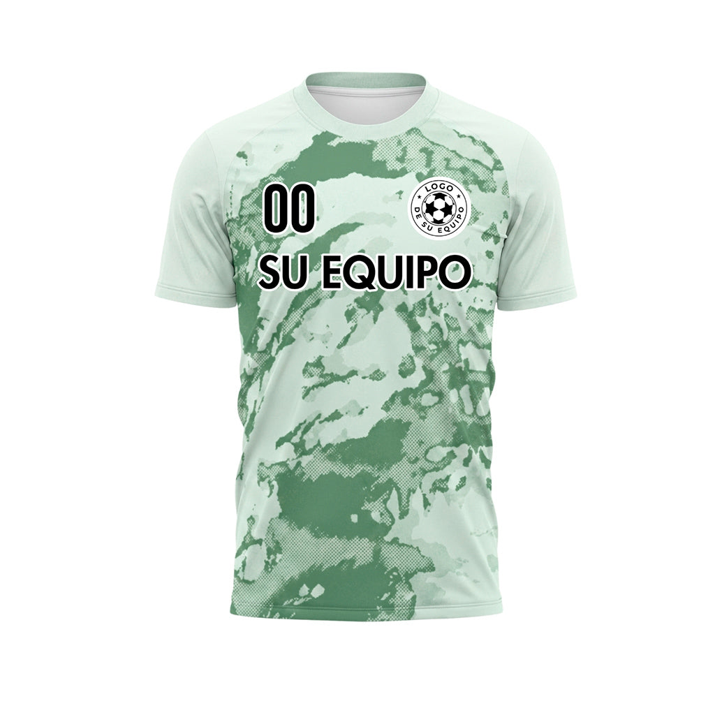 Verde Abstracto Grunge Semitono Motivo Camiseta de Fútbol Personalizada