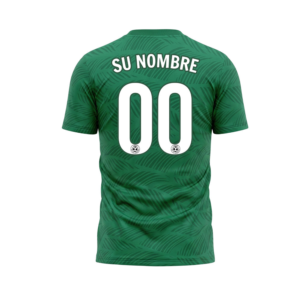 Verde Hoja Motivo Olas Camiseta de Fútbol Personalizada