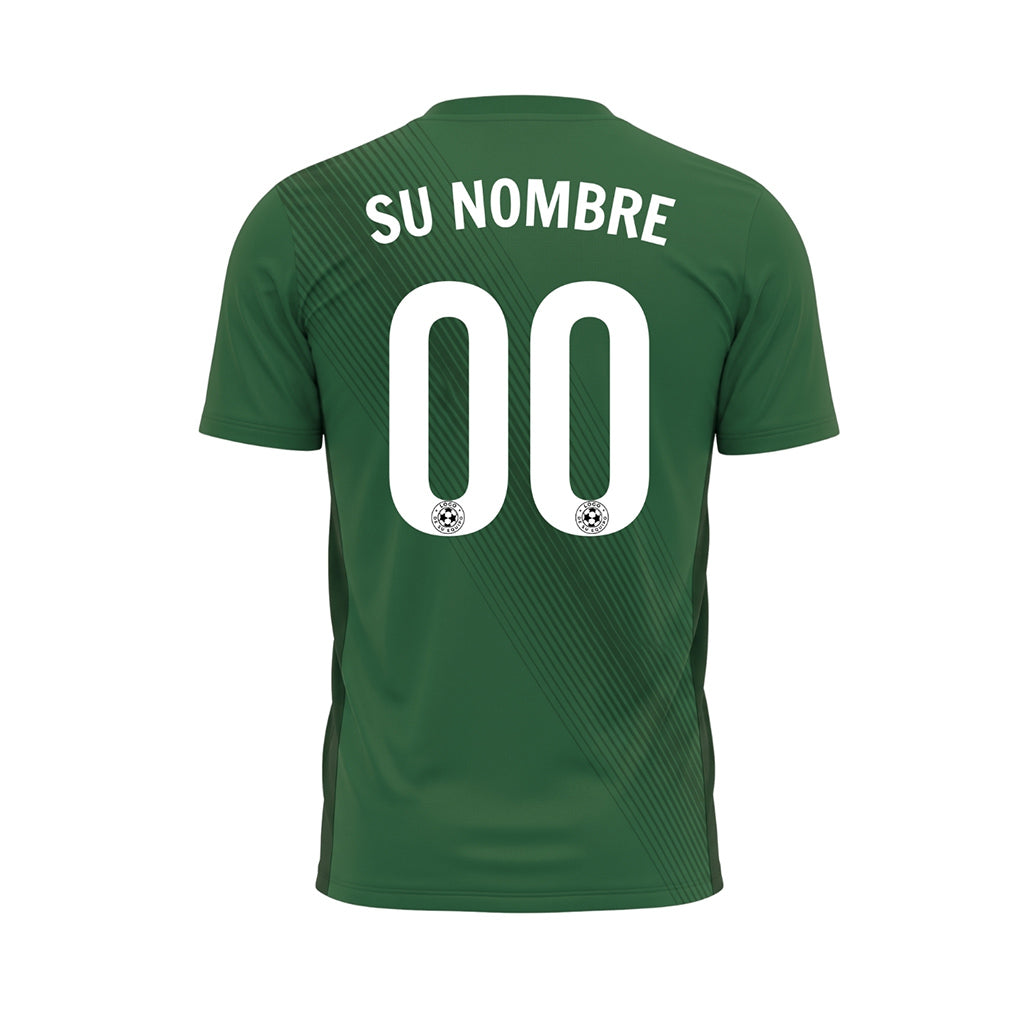 Verde Diagonales Rayas Camiseta de Fútbol Personalizada