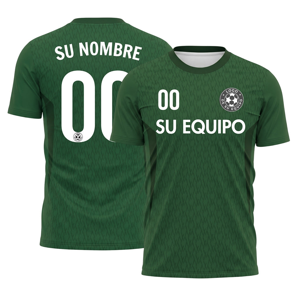 Verde Diamante Motivo Camiseta de Fútbol Personalizada