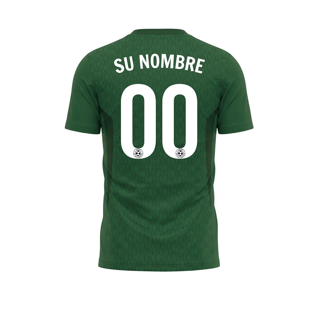 Verde Diamante Motivo Camiseta de Fútbol Personalizada