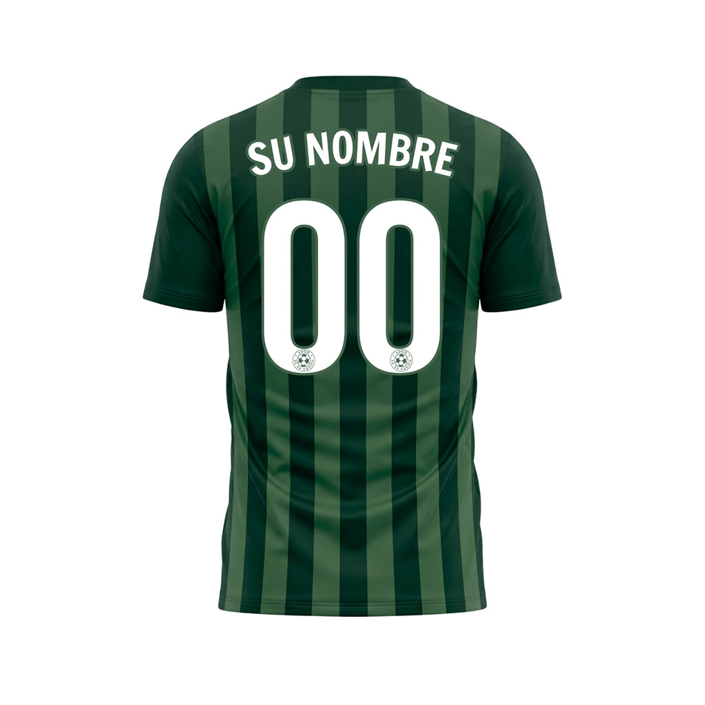 Verde Verde Oscuro Verticales Rayas Camiseta de Fútbol Personalizada